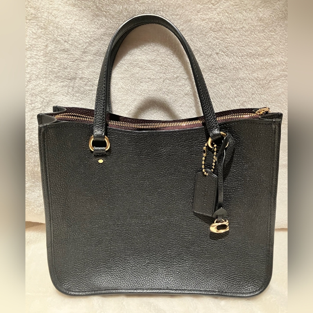 Coach Tyler Carryall Pebble Leather Black Shoulder Bag